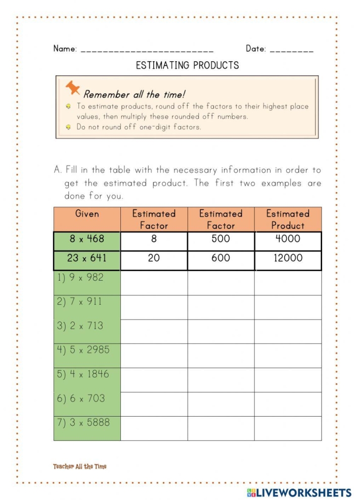 Estimating volume activity worksheet for young learners in physical science, image 17 Kindergarten student working on an estimating volume worksheet with colorful containers