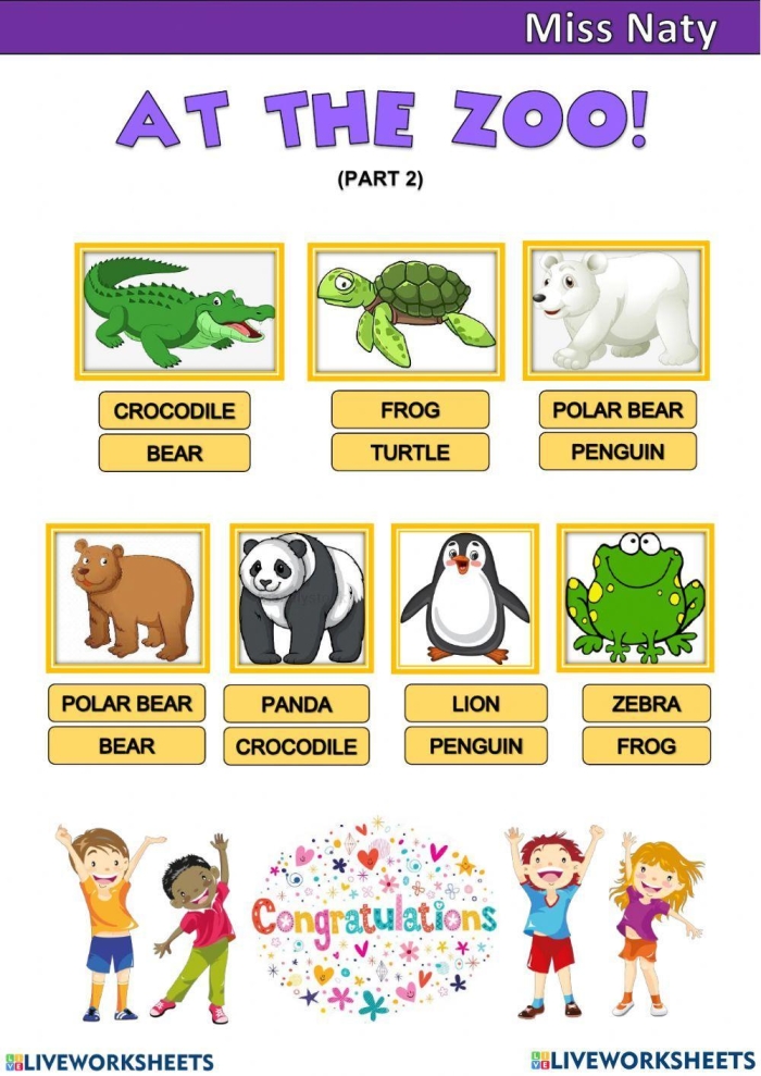 A kindergarten student drawing their favorite zoo animal from a poem about bears, camels, and wombats