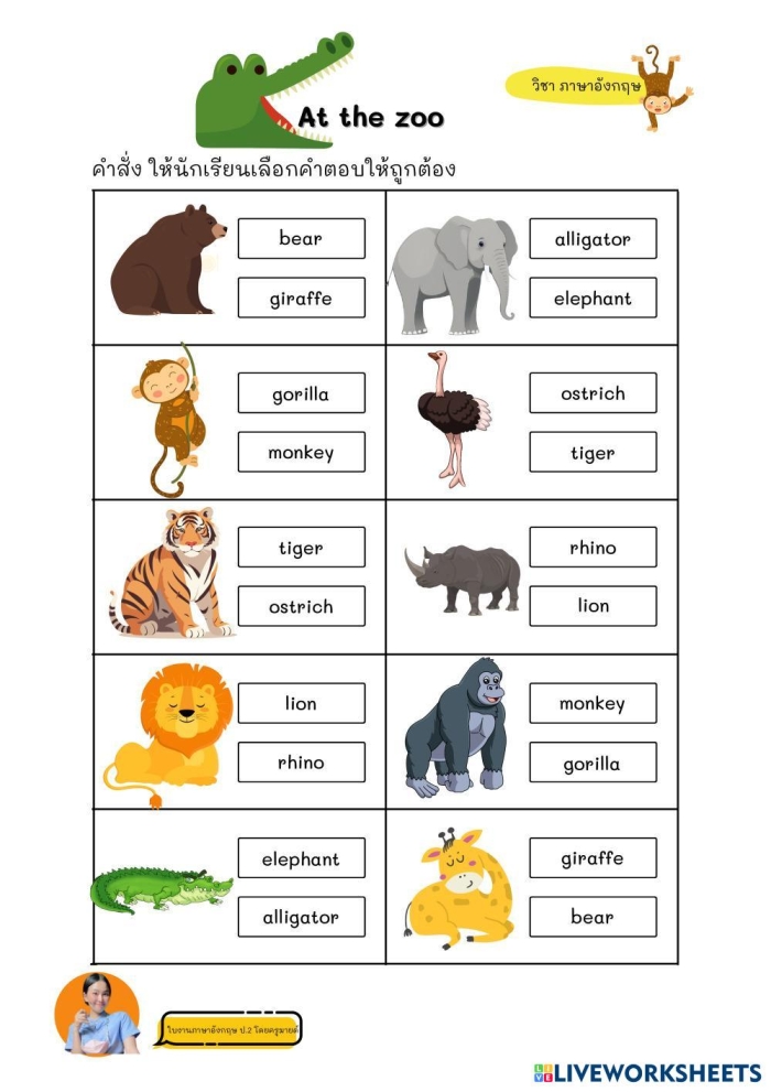 Kindergarten student drawing their favorite zoo animal from a poem about bears camels and wombats