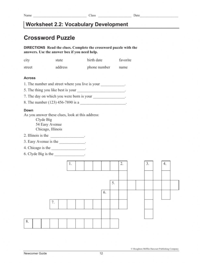 Worksheet illustrating the use of "la" and "el" in Spanish for fourth graders