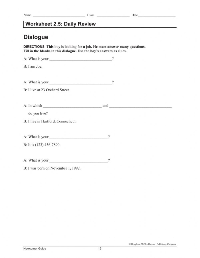 Worksheet illustrating the use of "la" and "el" in Spanish with examples for fourth graders