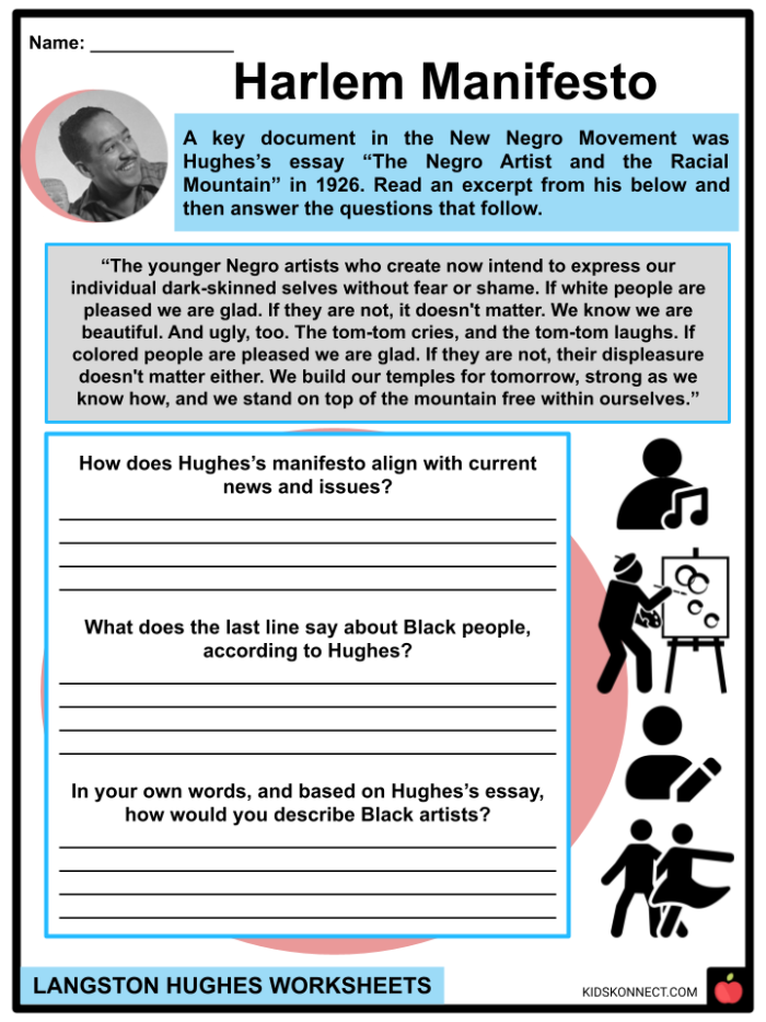 Subtraction worksheet for Fourth Grade Children engaging with the Langston Hughes Historical Heroes worksheet focused on subtraction. Educational activity featuring Langston Hughes for fourth-grade students.