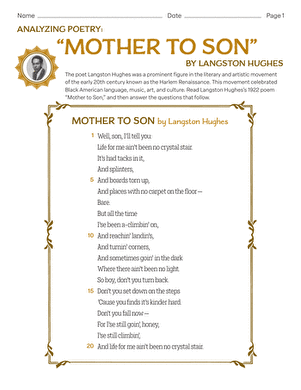Subtraction worksheet for Fourth Grade Children engaging with the Langston Hughes Historical Heroes worksheet focused on subtraction. Educational resource featuring Langston Hughes for fourth-grade students.