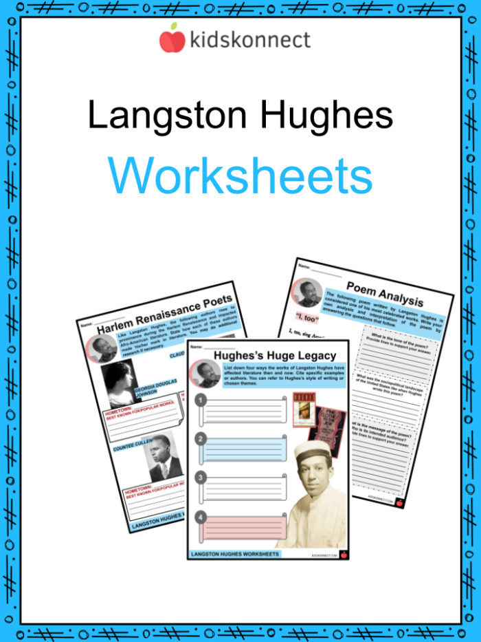 Subtraction worksheet for Fourth Grade Children engaging with the Langston Hughes Historical Heroes worksheet focused on subtraction. Educational illustration of Langston Hughes for fourth-grade students.