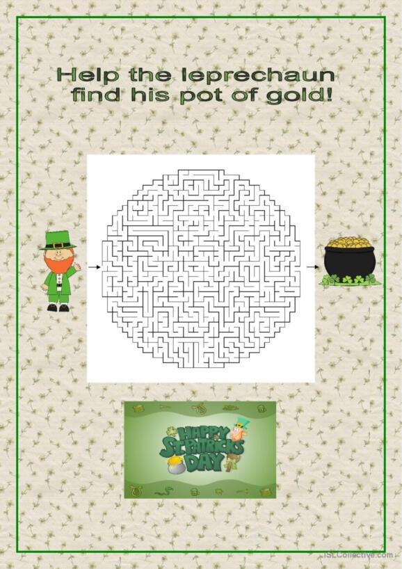 Leprechaun Coin Toss worksheet featuring a fun St. Patrick's Day game for first graders