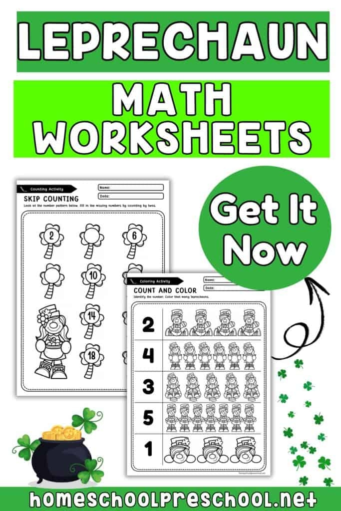 Leprechaun Coin Toss worksheet featuring a fun penny tossing game for first graders on St. Patrick's Day
