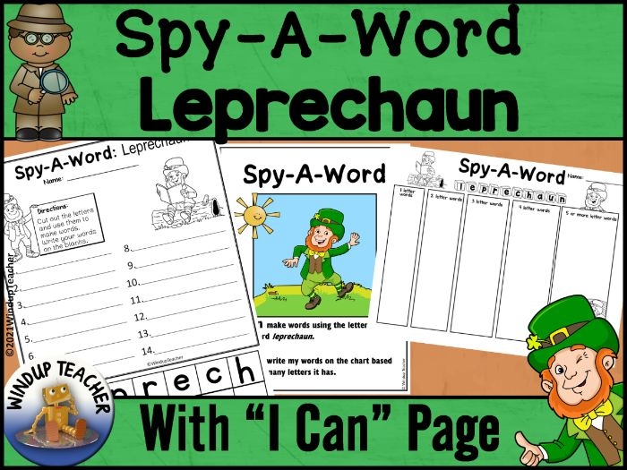 Engaging St. Patrick's Day activity to find hidden words Leprechaun Word Search worksheet for first graders focusing on decimals
