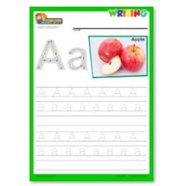 A is for Apple Writing Practice Worksheets