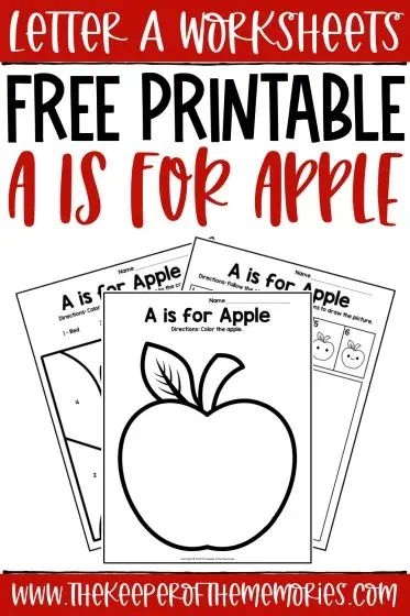 A is for Apple letter formation activity showing apple illustrations with dotted letter A outlines for tracing Child coloring apples and tracing uppercase letter A on a Pre-K writing practice worksheet