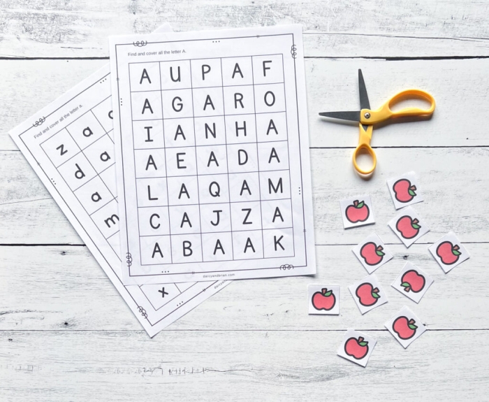Apple letter A writing activity with coloring and tracing exercises for preschool learners A is for Apple worksheet showing a child tracing and writing the letter A with apple illustrations for Pre-K fine motor practice