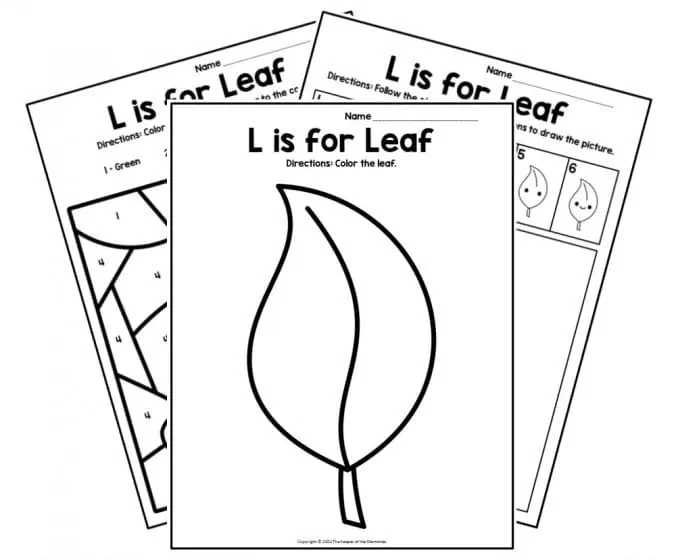 L Is For... letter L coloring and sound practice worksheet for young learners Preschool worksheet featuring the letter L with pictures to color and practice sounds