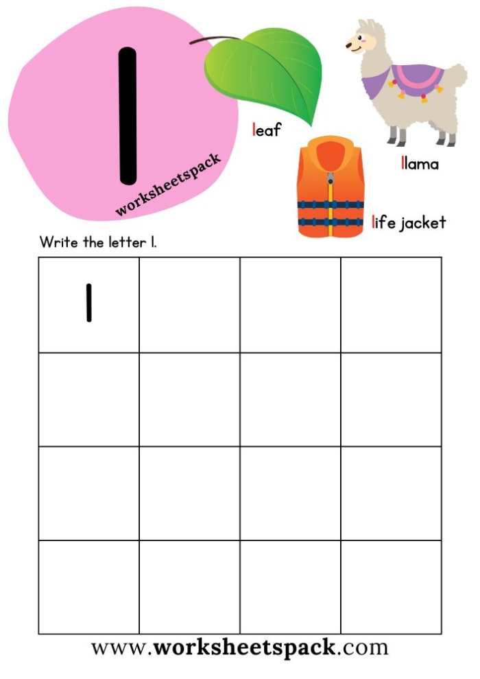 L Is For... Place Value worksheet designed for early learners to explore the alphabet and sounds, image 19 Preschool worksheet featuring the letter L with fun coloring activities to practice letter sounds