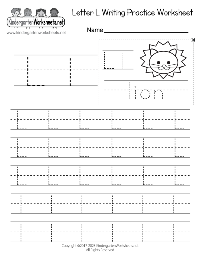 Engaging L Is For... activity sheet to practice letter sounds and coloring fun Preschool letter L worksheet with colorful illustrations for early learning