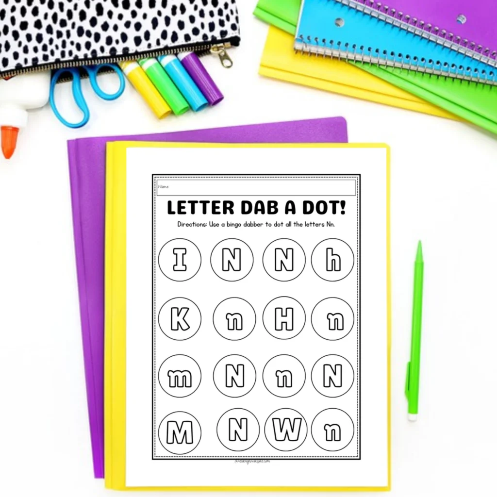 Color and learn the alphabet with the N Is For worksheet for young children Preschool worksheet focused on the letter N with coloring activities