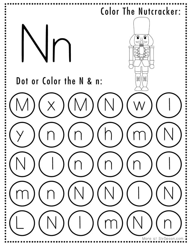 Get Ready for Reading worksheet featuring the letter N for Pre-K learners Preschool worksheet focused on the letter N for early reading skills