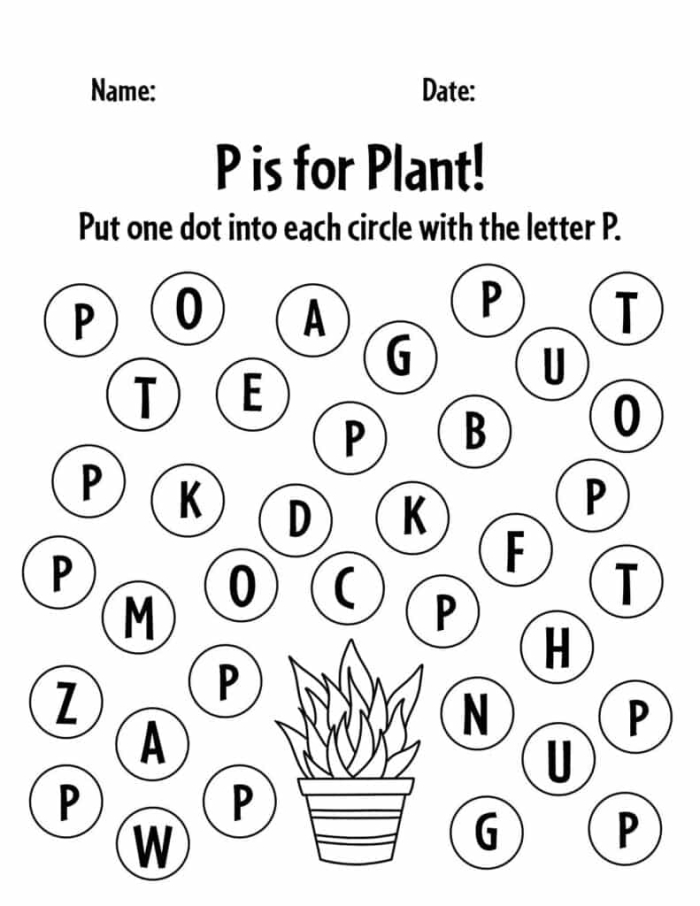 Engaging P Is For worksheet for pre-K children to explore geometry and the alphabet Preschooler coloring a P Is For worksheet focused on letter P sounds and shapes