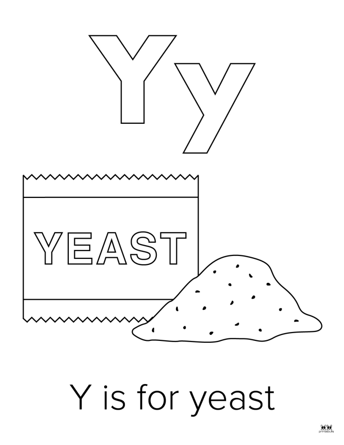 Preschool worksheet focusing on the letter Y with coloring activities for early learners