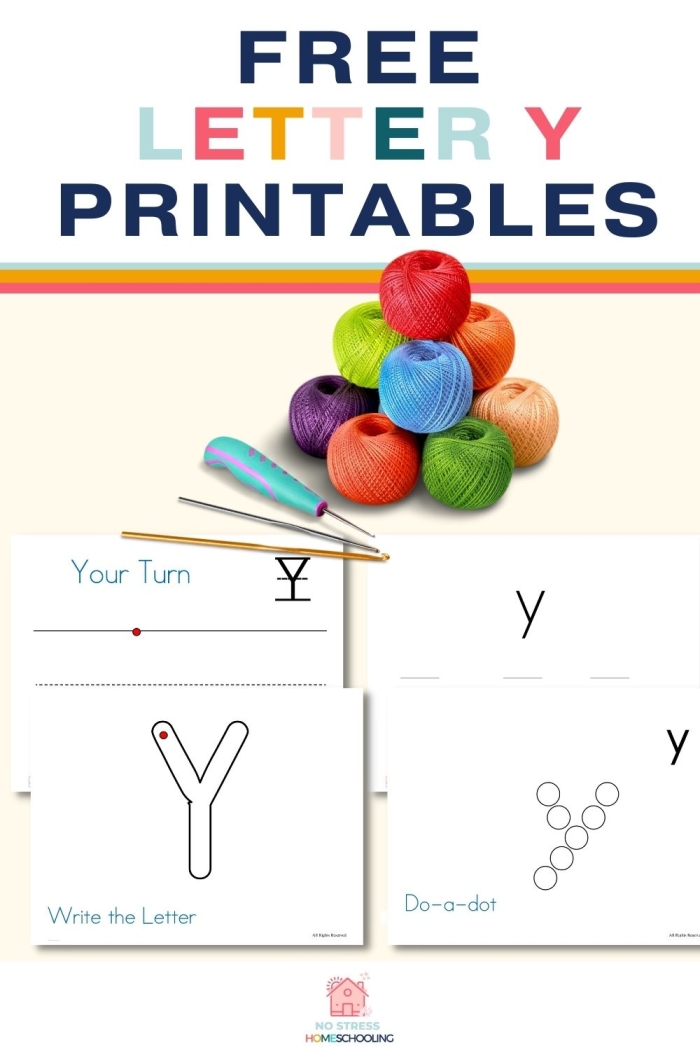 Preschool worksheet featuring the letter Y with fun coloring activities