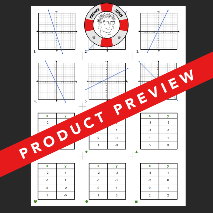 Sorting Representations of Linear Functions worksheet for Eighth Grade