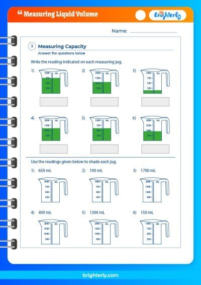 Liquid Measurement Word Problem worksheet for fourth graders, featuring a conversion chart. Engaging exercise for mastering liquid conversions and multiplication skills.
