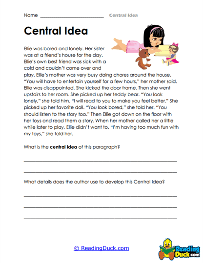 Worksheet image for evaluating central ideas in nonfiction texts for students Literary nonfiction response prompt worksheet for sixth graders focusing on central ideas