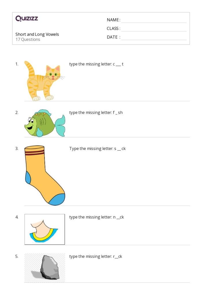 Worksheet for practicing long U words with visuals for first graders