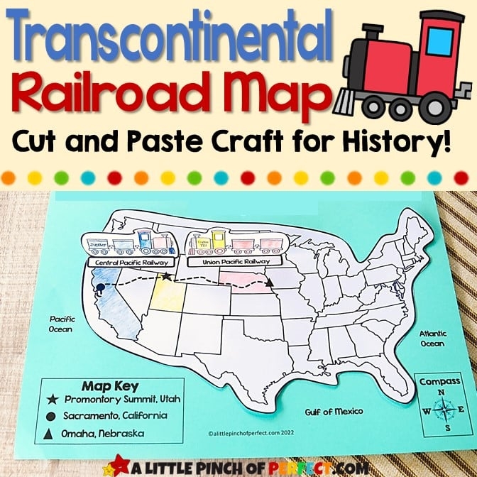 Fourth grade worksheet on the Transcontinental Railroad focusing on finding and supporting the main idea