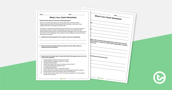 Reading worksheet for Fourth Grade Worksheet for fourth graders on making claims and providing evidence in reading. Educational resource to enhance students' comprehension skills.