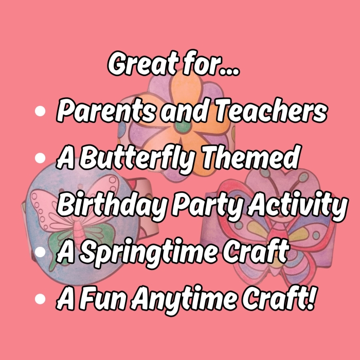 Engaging Make Butterfly Bracelets project for young crafters Colorful butterfly bracelet craft worksheet for kindergarten phonics learners