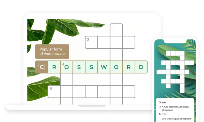 Colorful worksheet for creating a crossword puzzle focused on multiplication skills for fourth graders