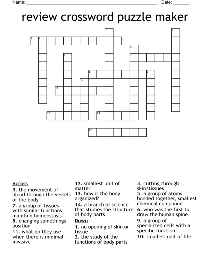 Crossword puzzle worksheet for fourth graders focused on multiplication skills