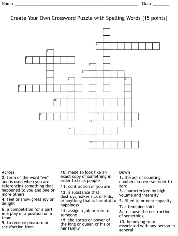 ALT text: A fourth-grade student creating their own multiplication crossword puzzle worksheet.