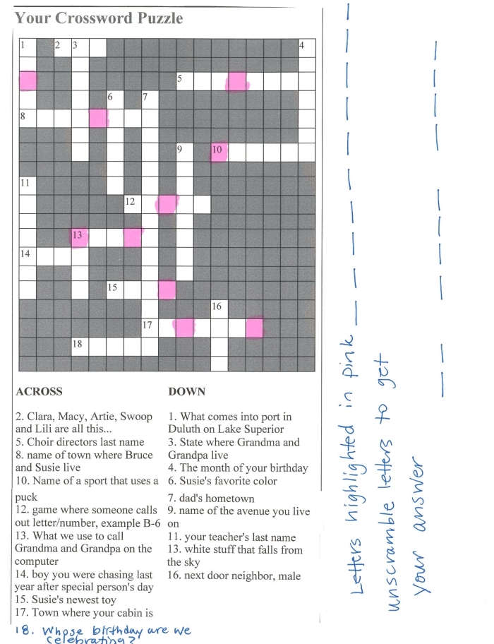 Crossword puzzle worksheet for fourth graders to create their own multiplication puzzles
