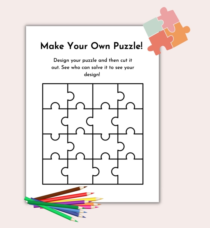 A fourth-grade student creating their own multiplication crossword puzzle worksheet