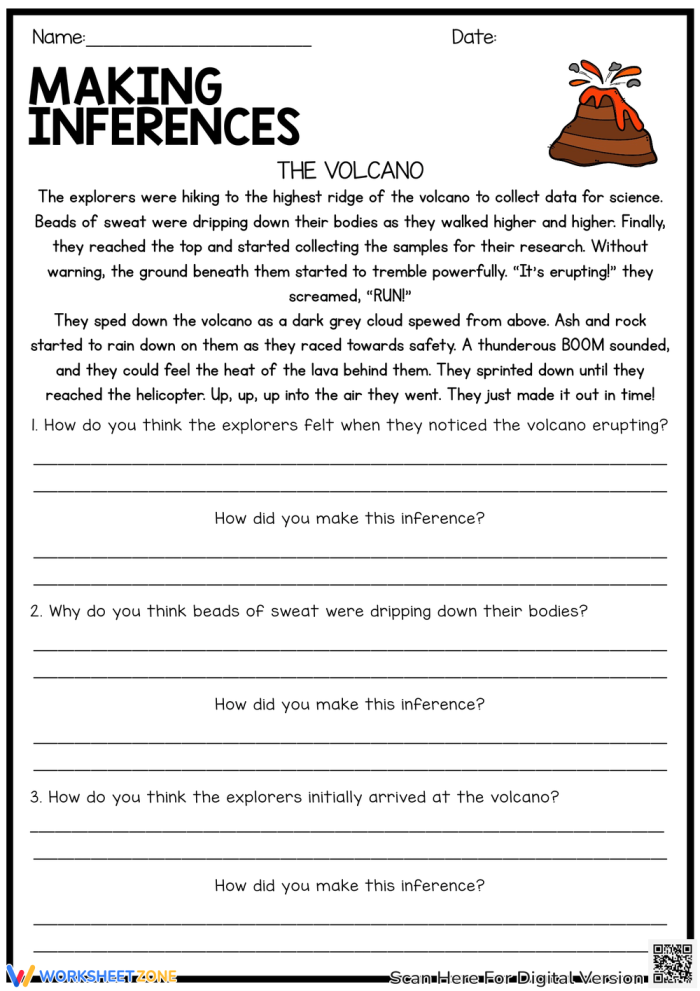 Worksheet for third graders focusing on making inferences using text clues and background knowledge. Engaging resource titled "Making Inferences: Where Are They?" for Number Theory practice.