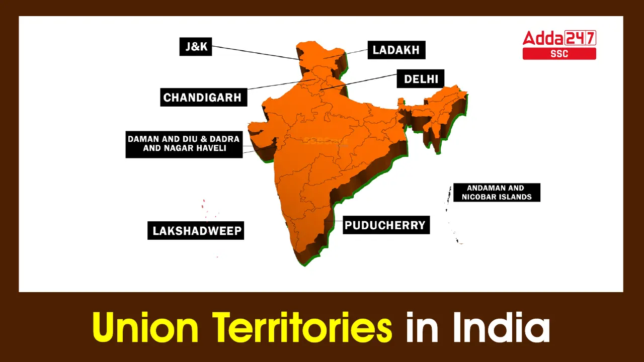 Map of India highlighting its states, union territories, and capitals for educational use