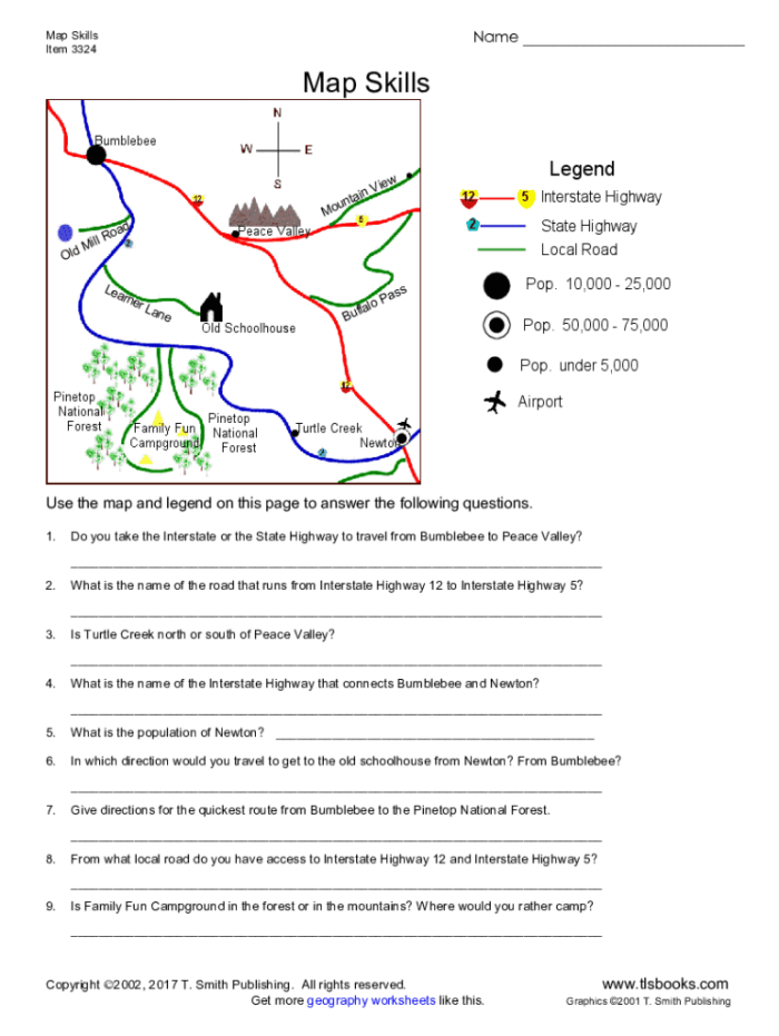 Map Scale worksheet designed to help second graders understand map measurements, image 7 Second Grade phonics worksheet featuring a map scale activity for young learners