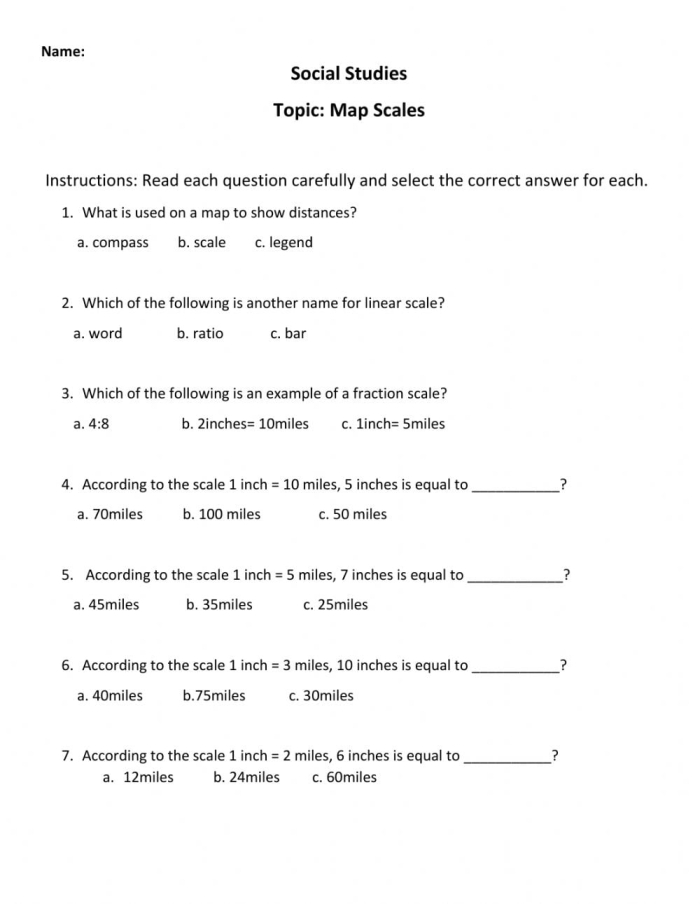 Interactive Map Scales exercise designed for fourth graders in grammar and mechanics Fourth grade Map Scales worksheet for mastering geography skills