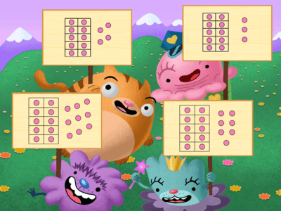 Worksheet illustrating place value concepts for adding and subtracting 10 in first grade