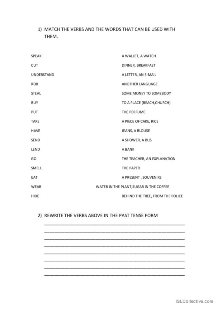 Match the Nouns worksheet for Fourth Grade