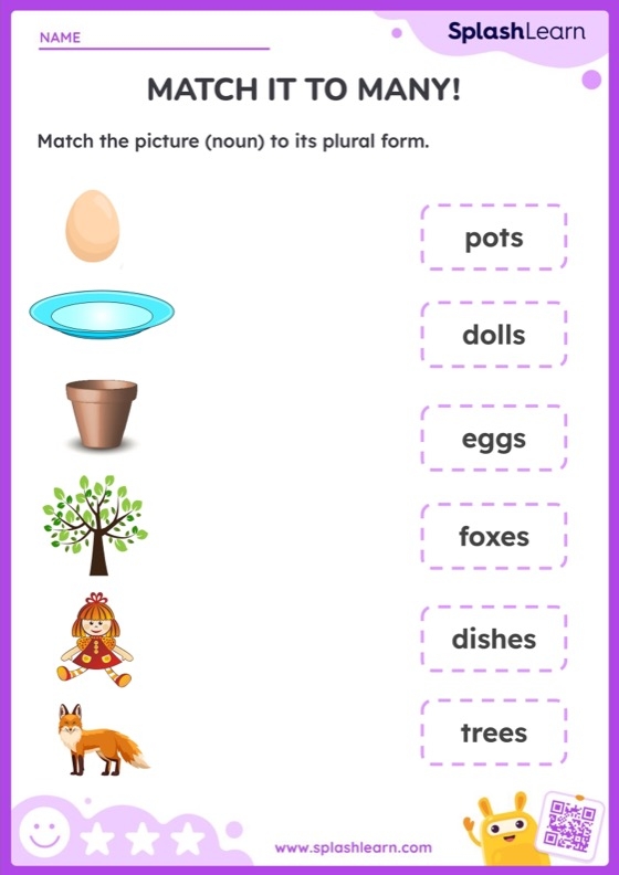 Match the Nouns worksheet for Fourth Grade
