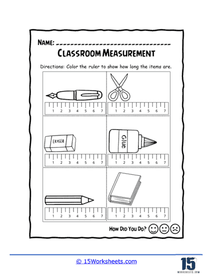 Common Units of Measurement worksheet showing basic metric conversions for students
