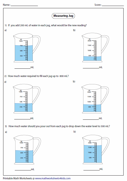 Place Value worksheet for Second Grade Measurement Mania: Liters worksheet for Second Grade