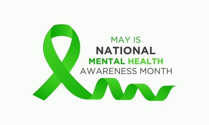 Sixth grade worksheet on Mental Health Awareness Month with questions and background info