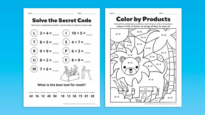 Merchandise multiplication worksheet featuring engaging word problems for fourth graders