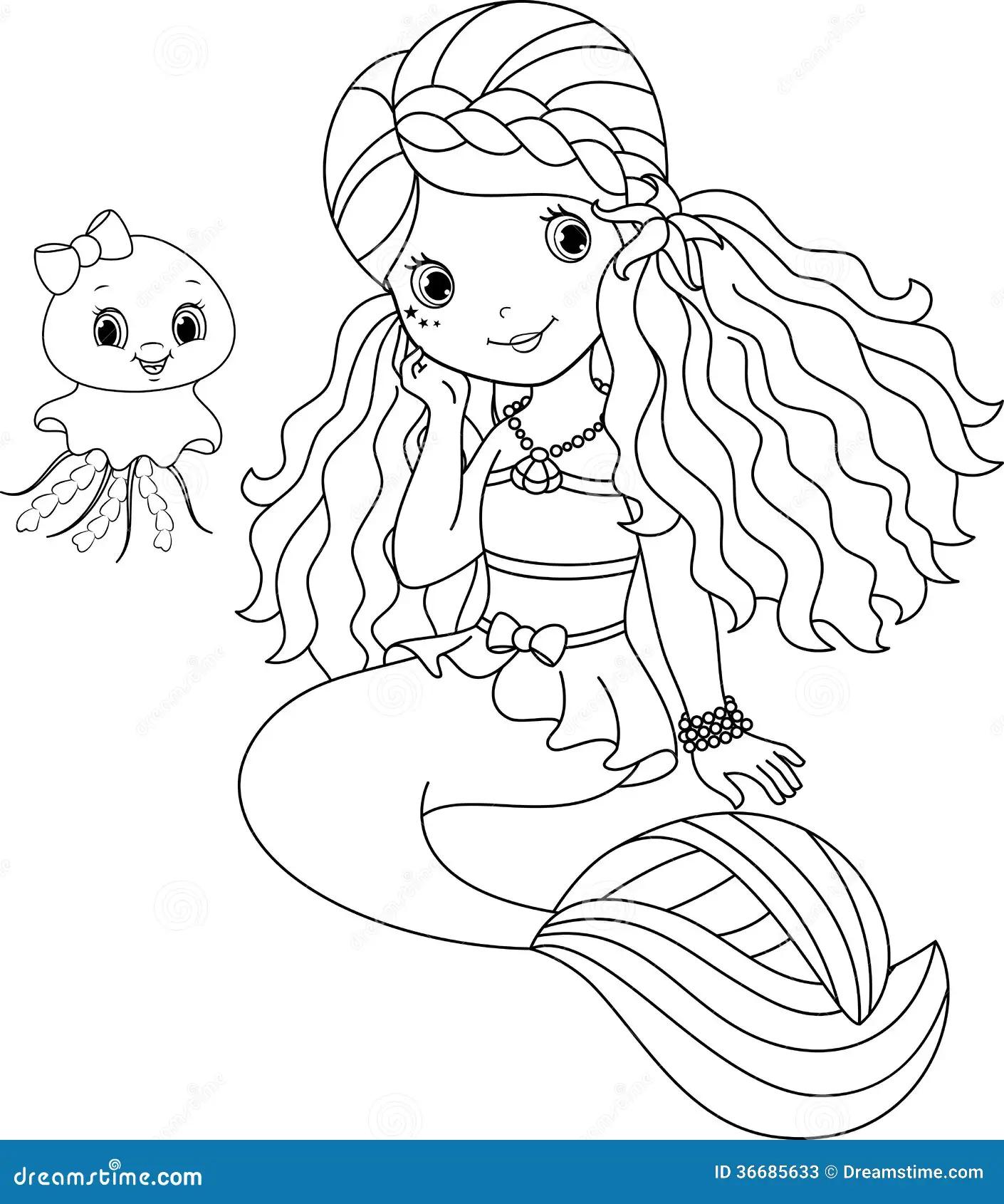 Mermaid coloring page worksheet for first graders focusing on fractions