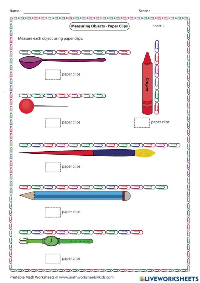 Common Units of Measurement worksheet for students learning basic metric conversions
