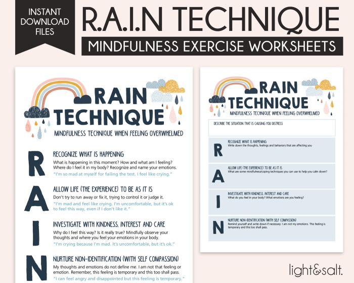 Mindfulness worksheet for sixth graders focusing on social emotional learning techniques