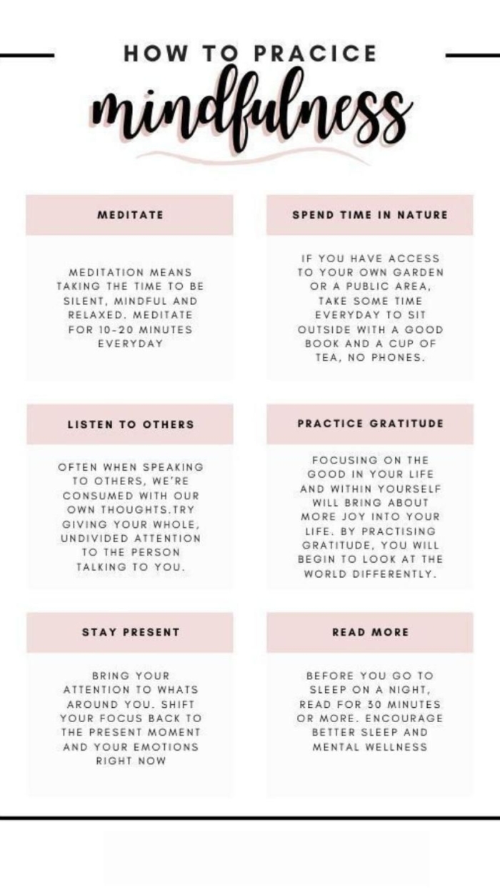 Mindfulness worksheet for sixth graders focusing on emotional well-being techniques