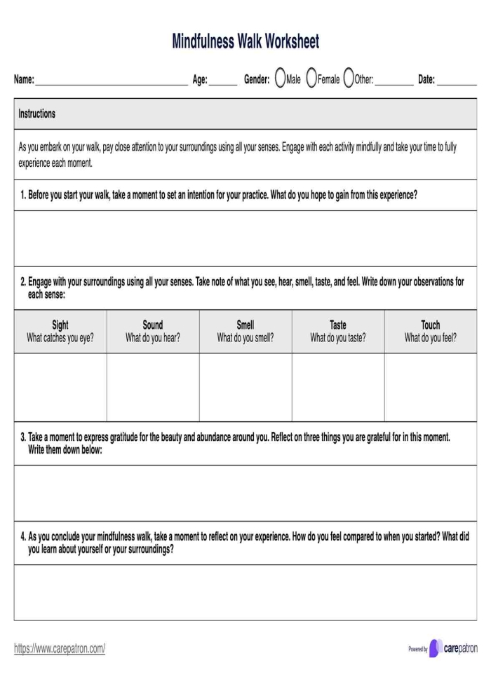Mindfulness worksheet for sixth graders focusing on social emotional learning